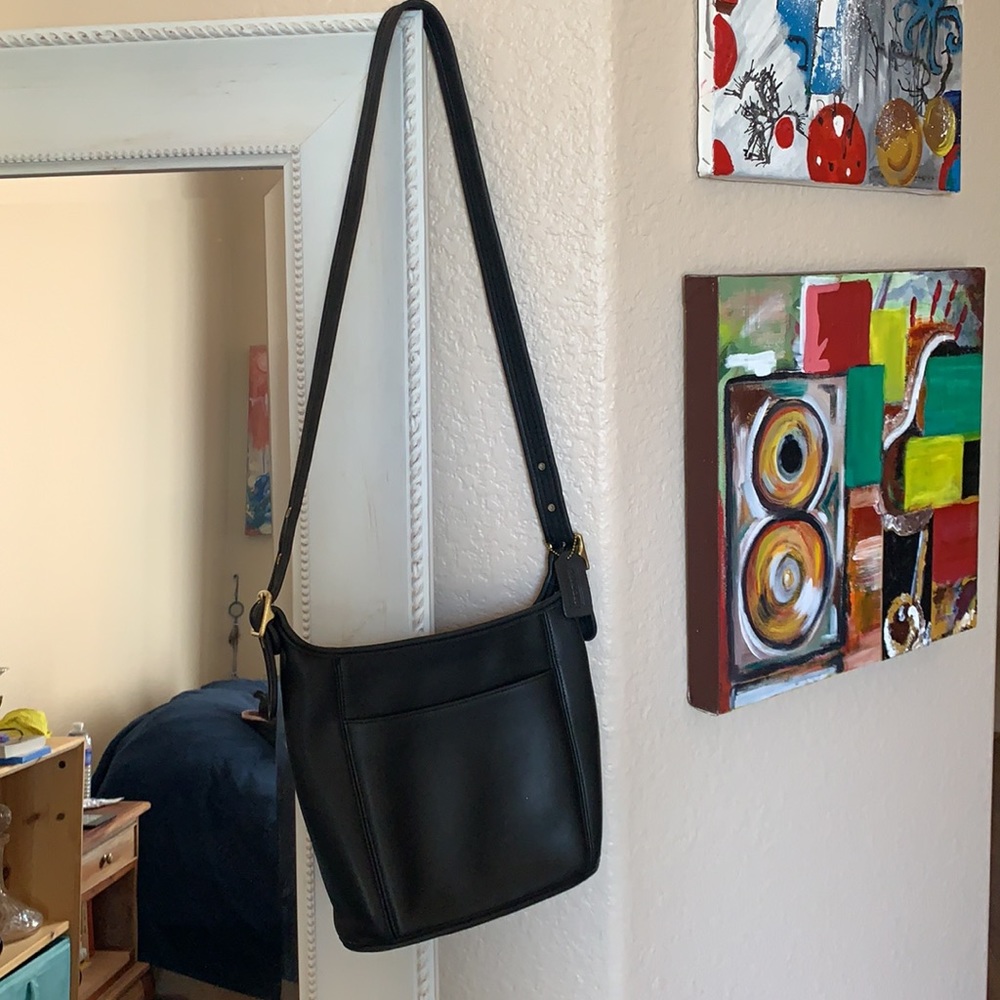 Vintage Coach Black Leather Crossbody No.BOC- 9816 - Picture 3 of 8